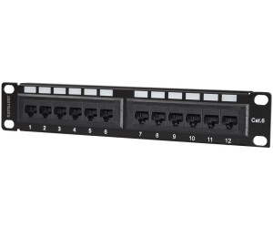 Intellinet 720748 12 Port Netzwerk-Patchpanel 254 mm (10) CAT 6 1 HE Mehrfarbig