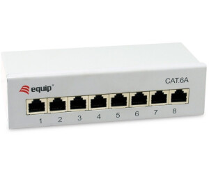 Equip Patchpanel 8x RJ45 Cat6A 19" FTP 1HE Premium hellgrau FTP RJ-45 (326521)