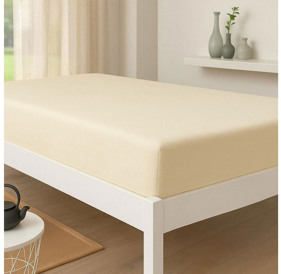 Bettwaren-Shop Jersey Spannbetttuch wasserdicht 140x200 160x200 cm vanille ab 39,99 € (Oktober 2026)