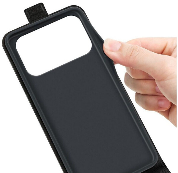 Wigento Lederhülle iPhone 17 Pro Max Vertikal Flip Schwarz Kartenfach, Bild 2
