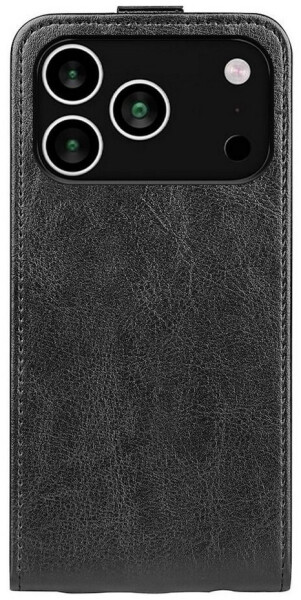 Wigento Lederhülle iPhone 17 Pro Max Vertikal Flip Schwarz Kartenfach, Bild 4