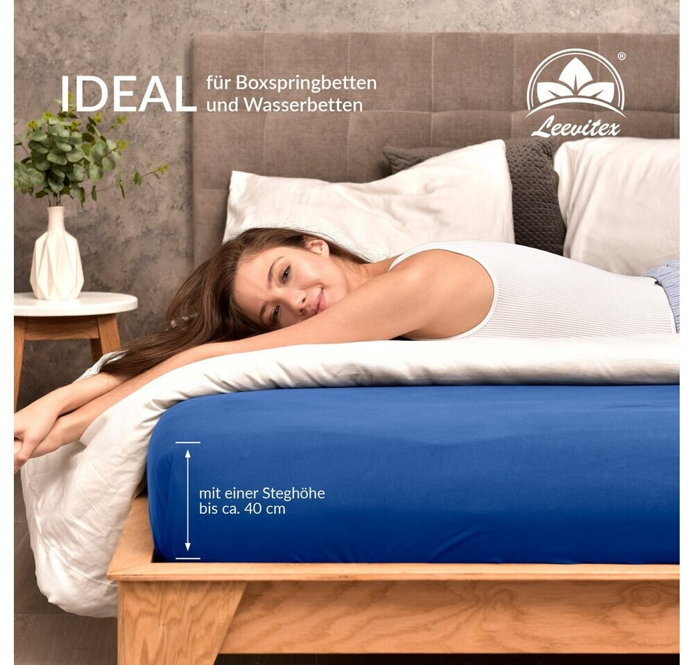 Leevitex Spannbettlaken Jersey 180x200-200x220 cm, 40cm Steghöhe Royalblau/Königsblau ab 22,99 € (Oktober 2026)