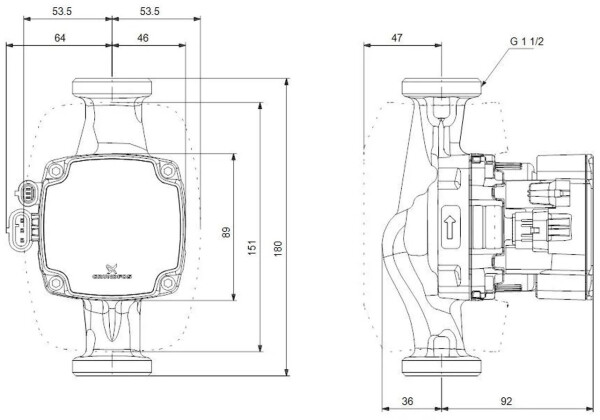 Grundfos ALPHA2 GO 25-60 180 (93074240), Bild 4