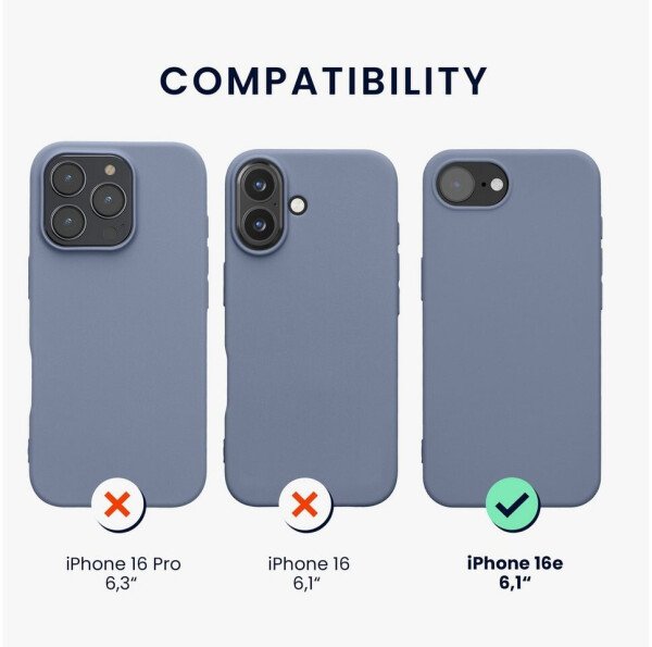kwmobile Hülle kompatibel mit Apple iPhone 16e Hülle weiches TPU Silikon Case Cover geeignet für kabelloses Laden Lavendelgrau matt, Bild 2
