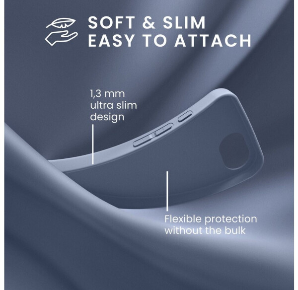 kwmobile Hülle kompatibel mit Apple iPhone 16e Hülle weiches TPU Silikon Case Cover geeignet für kabelloses Laden Lavendelgrau matt, Bild 4