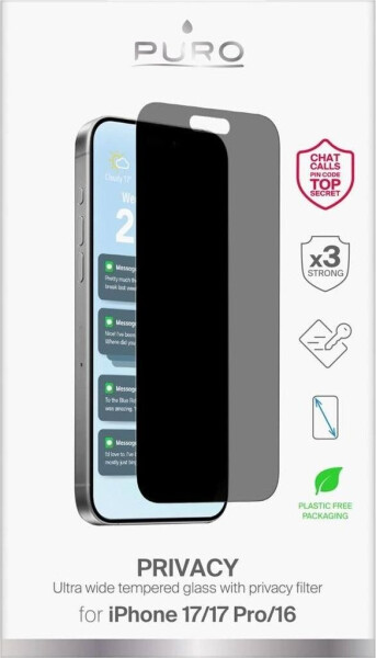 SBS Mobile Gehärtetes Glas Privacy für iPhone 17/17 Pro/16 Transparent, Bild 2