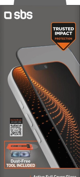 SBS Mobile Ultrawiderstandsfähiges Schutzglas für iPhone 17 mit D3O-Technologie und Applikator, schwarz, Bild 5