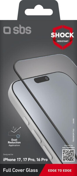 SBS Mobile GlasDisplayschutz für iPhone 17/17 Pro/16 Pro Schwarz, Bild 2