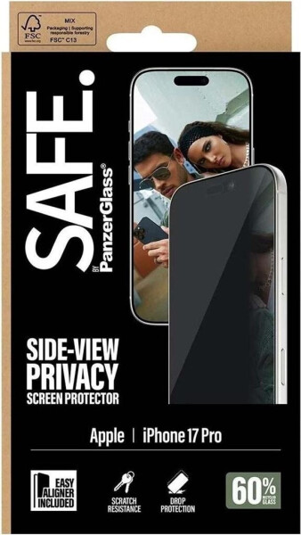 PanzerGlass SAFE. by PanzerGlass Privacy Screen Protector iPhone 17 Pro | Ultra-Wide Fit w. EasyAligner, Bild 3