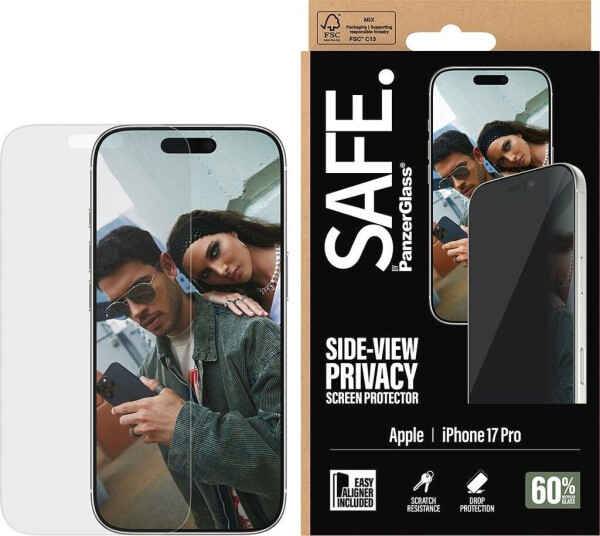 PanzerGlass SAFE. by PanzerGlass Privacy Screen Protector iPhone 17 Pro | Ultra-Wide Fit w. EasyAligner, Bild 4