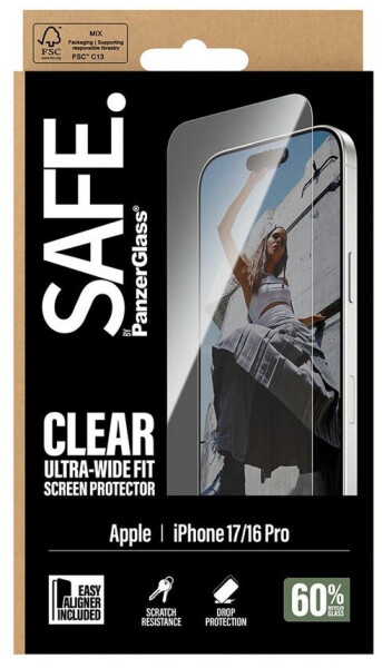 PanzerGlass SAFE. by PanzerGlass Screen Protector iPhone 17 | iPhone 16 Pro | Ultra-Wide Fit w. EasyAligner, Bild 3