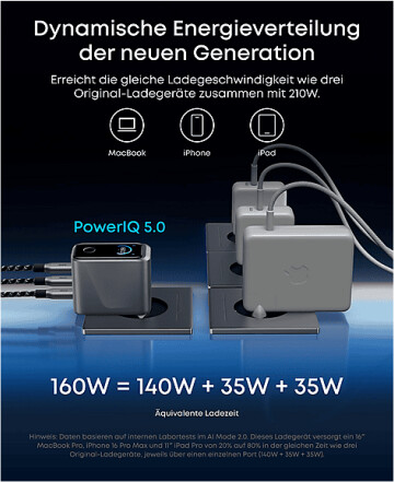 Anker Prime Ladegerät (160W, 3 Ports, GaNPrime), Bild 2