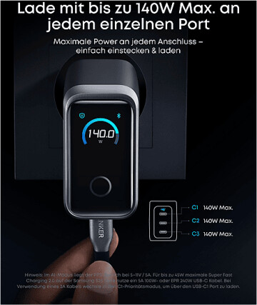 Anker Prime Ladegerät (160W, 3 Ports, GaNPrime), Bild 3