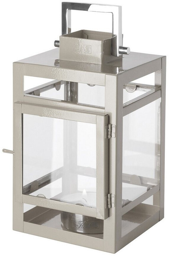 Fink Living Lanterna Sevilla In Acciaio Inox Lucido - 43 Cm, Con Manico In Nylon E Vetro