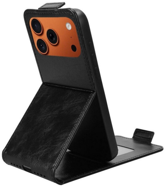 Wigento Flip Hülle für Apple iPhone 17 Pro Magnetische Kunstleder Schutzhülle Schwarz, Bild 4