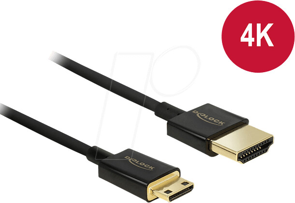 DeLock HDMI A to Mini-C 4K Cable M/M 1 m Black