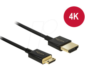DeLock HDMI A to Mini-C 4K UHD Twisted Triple Shield Cable M/M 0.5 m Black