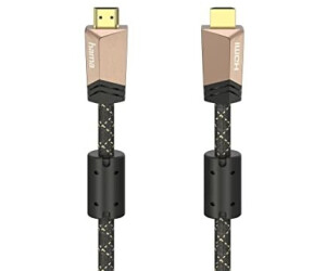 Hama Câble HDMI 2.0B Premium 4K HDR 18 Gbps plaqué or M/M 3 m noir/marron