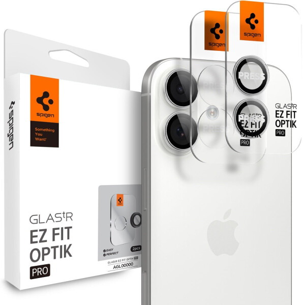 Spigen Glas.tR EZ Fit Optik Pro 2-Pack iPhone 17 / 16 Plus / 16 Silver/Black