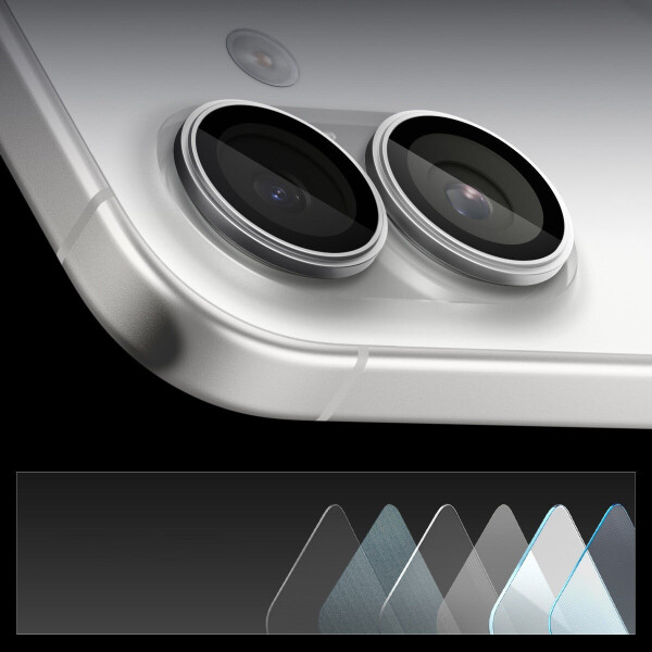 Spigen Glas.tR EZ Fit Optik Pro 2-Pack iPhone 17 / 16 Plus / 16 Silver/Black, Bild 3