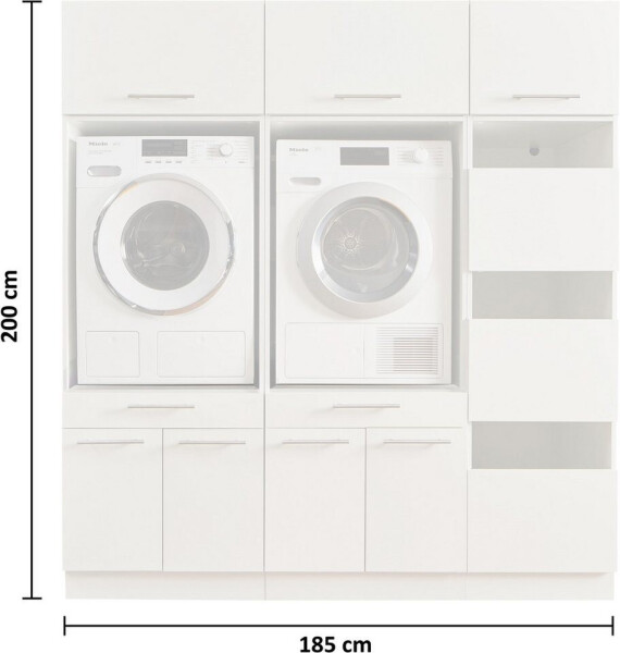 Laundreezy 2x Waschmaschinenschrank und 3x Schrankaufsatz anthrazit 91-220-C0, Bild 8