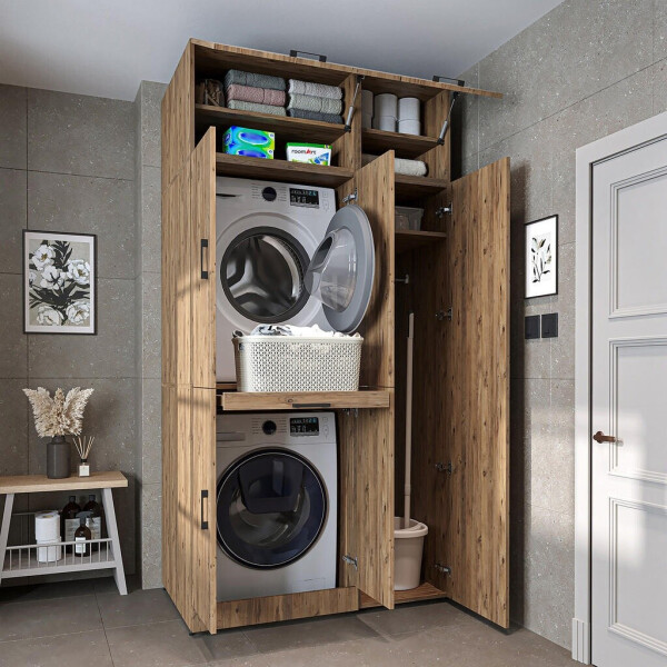 Roomart Dora Washing Machine and Dryer Cabinet oak, Bild 2