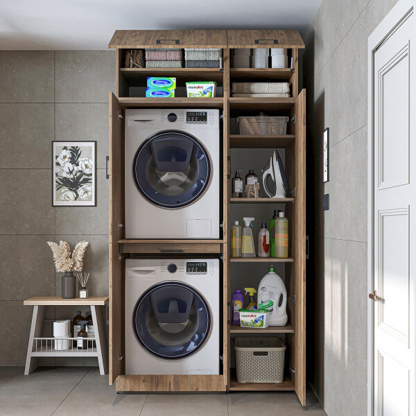 Roomart Dora Washing Machine and Dryer Cabinet oak, Bild 4