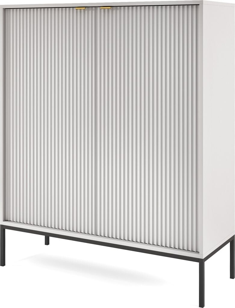Selsey VELLORE 2-türig mit 6 Fächern schwarzem Gestell 125 cm hoch Grau ...