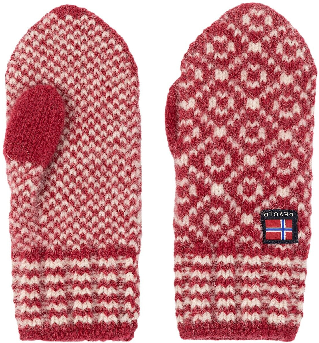 Devold Svalbard Wool Mitten Gloves hindberry/off-white