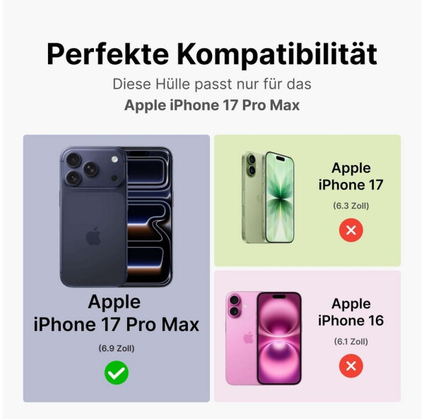 Betterfon Matte Case Magnetisches für iPhone 17 Pro Max Schutzhülle Kratzfest Passgenau in Lila, Bild 2