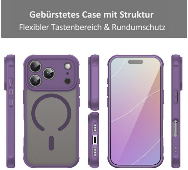 Betterfon Matte Case Magnetisches für iPhone 17 Pro Max Schutzhülle Kratzfest Passgenau in Lila, Bild 4