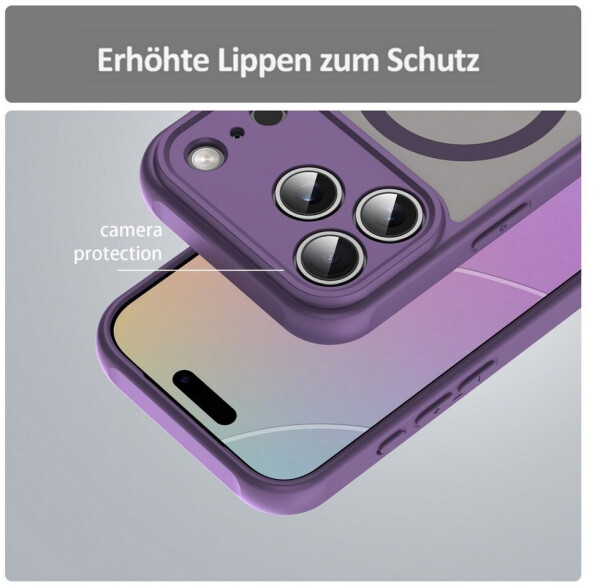 Betterfon Matte Case Magnetisches für iPhone 17 Pro Max Schutzhülle Kratzfest Passgenau in Lila, Bild 7