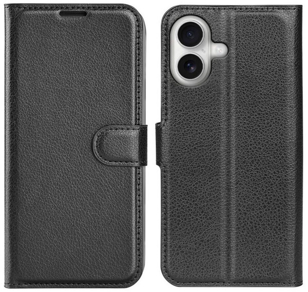 Wigento Für Apple iPhone 17 Kunstleder Book Wallet Handy Tasche Hülle Cover Schwarz, Bild 2