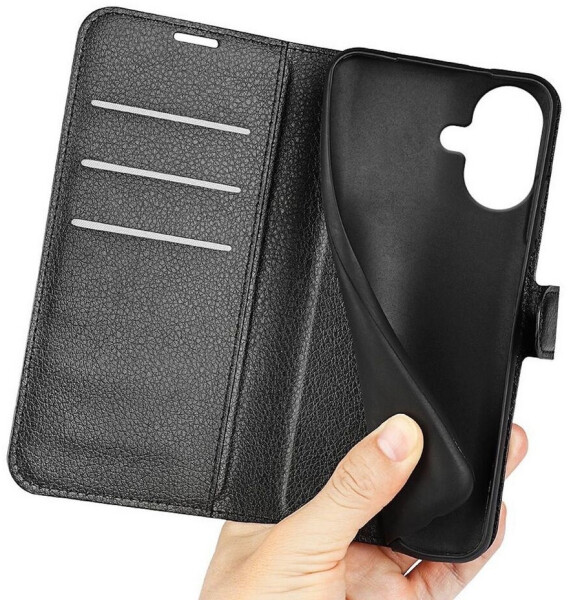 Wigento Für Apple iPhone 17 Kunstleder Book Wallet Handy Tasche Hülle Cover Schwarz, Bild 7
