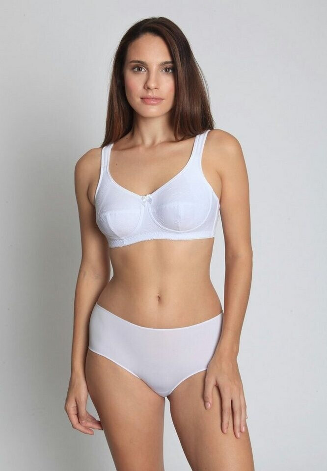 Sassa Women's Non-Wired Soft Cup Bra - Basic Collection, White, Size B 38, Microfiber With Wide Comfort Straps
