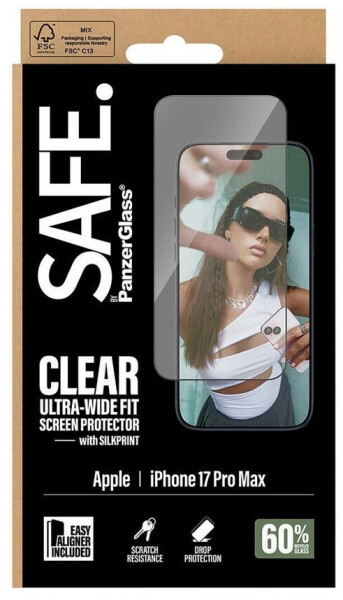PanzerGlass SAFE. by PanzerGlass Displayschutz m. Schwarz Rahmen iPhone 17 Pro Max | Ultra-Wide Fit m. EasyAligner, Bild 3