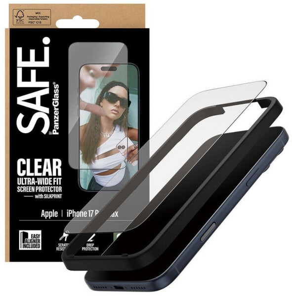 PanzerGlass SAFE. by PanzerGlass Displayschutz m. Schwarz Rahmen iPhone 17 Pro Max | Ultra-Wide Fit m. EasyAligner, Bild 5