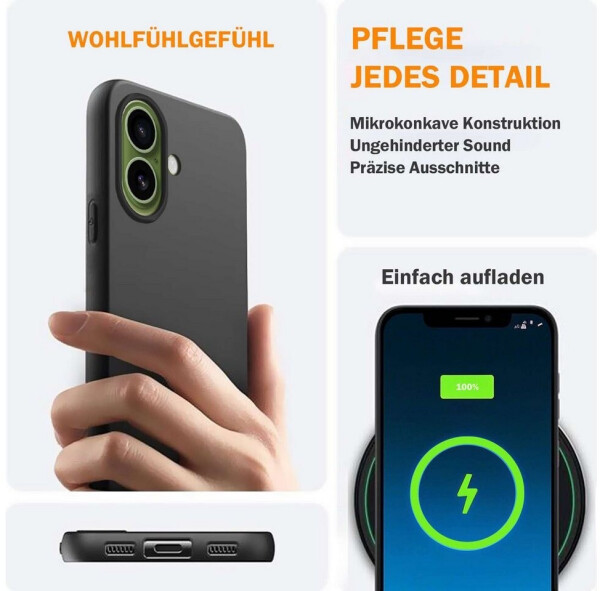 Betterfon Hülle für Apple iPhone 17 Handyhülle Back Cover Silikon Case Bumper in Schwarz, Bild 6