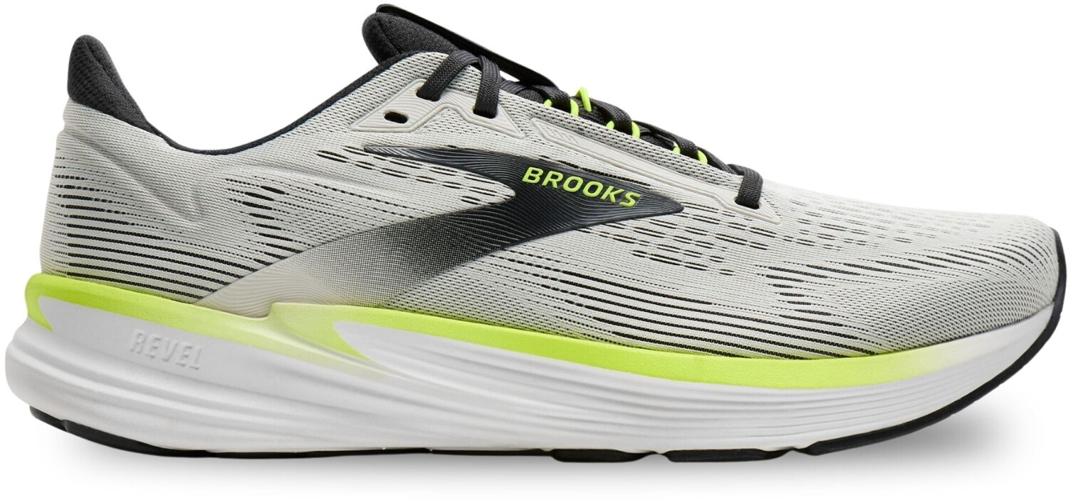 Scarpe Da Corsa Brooks Revel 7 Uomo - Bianco/Nere, Tomaia In Maglia Traspirante, Ammortizzazione DNA, Taglia 47.5 EU