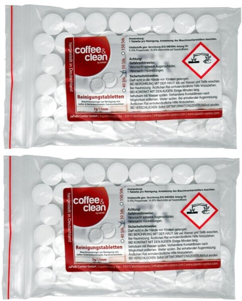 JaPeBi 100 Reinigungstabletten Coffee&Clean by á 2g für Kaffeevollautomaten