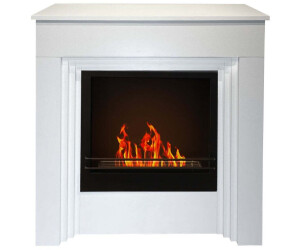 Cheminée Au Bioéthanol Bellini - Design Marbre Noir Et Bois, Made In Italy - Dimensions L96 X P35 X H96 Cm