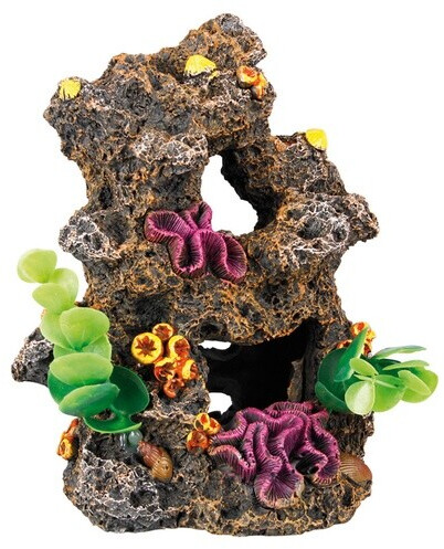 Flamingo Riff mit Pflanzen 13,5 x 12 x 17 cm