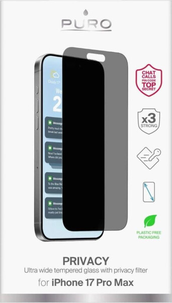 SBS Mobile Gehärtetes Glas Privacy für iPhone 17 Pro Max Transparent, Bild 2