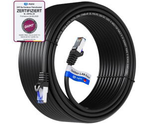 HB-Digital 40m RJ45 Patchkabel CAT 6a Outdoor S/FTP PVC PE schwarz