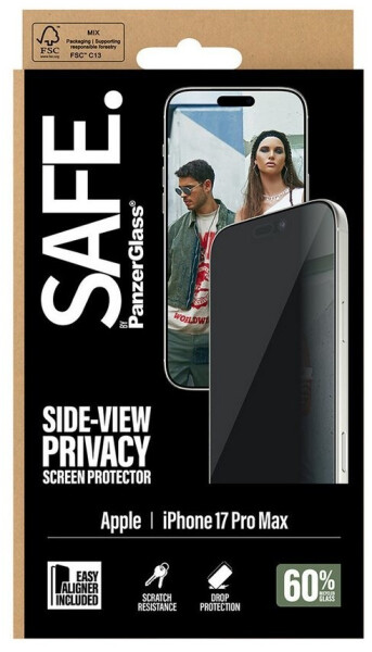 PanzerGlass SAFE by PanzerGlass Privacy Screen Protector iPhone 17 Pro Max | Ultra-Wide Fit w. EasyAligner, Bild 3