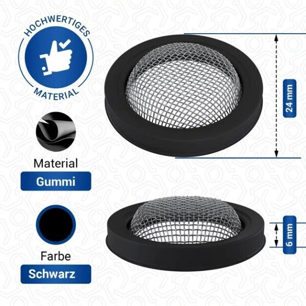 VIOKS Waschmaschine Zulaufschlauch Dichtung 3/4 Zoll Schwarz Gummidichtung mit Sieb für Waschmaschinenschlauch/Schlauch Dichtung mit Sieb Universal, Bild 5