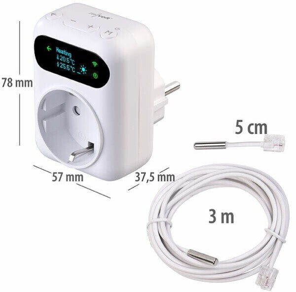Revolt WLAN-Steckdosen-Thermostat für Heiz- & Klimageräte App 2 Sensoren, Bild 4
