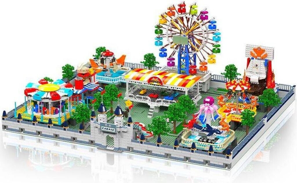 Mould King 11022 Amusement Park Clamp Blocks Building Kit - 5220 Pieces, Motorized, LiPo Battery Included