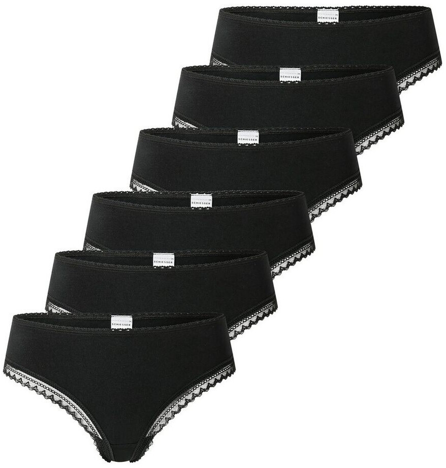 Schiesser Highwaist Thong – Intimo Donna In Mista Seta, Vita Alta (Nero)