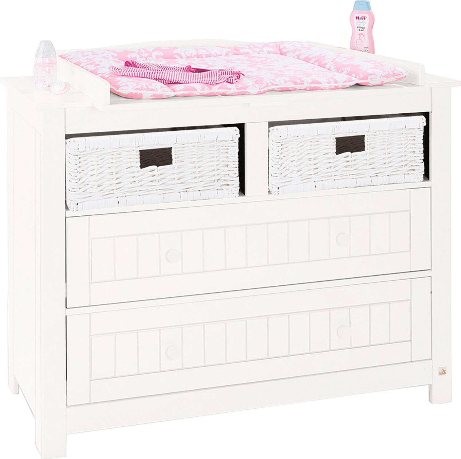 Pinolino Commode à langer 2 tiroirs Nina crème